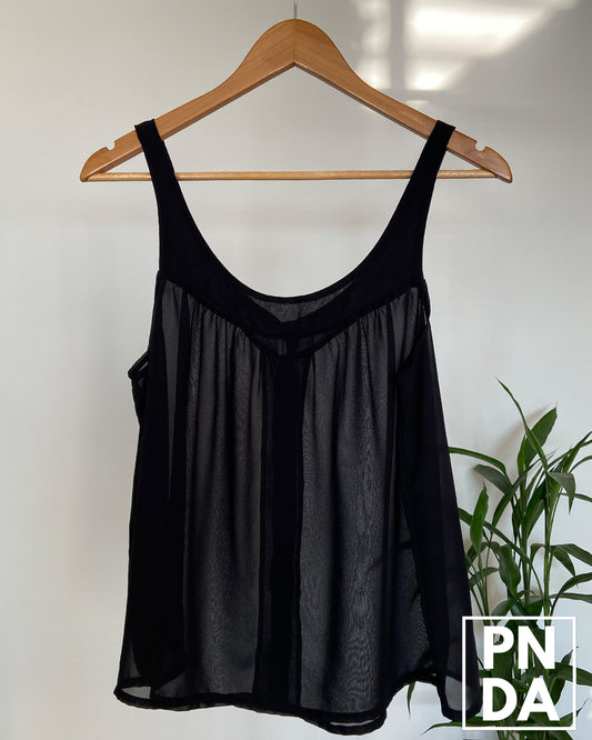 Blusa Negra transparente Seda