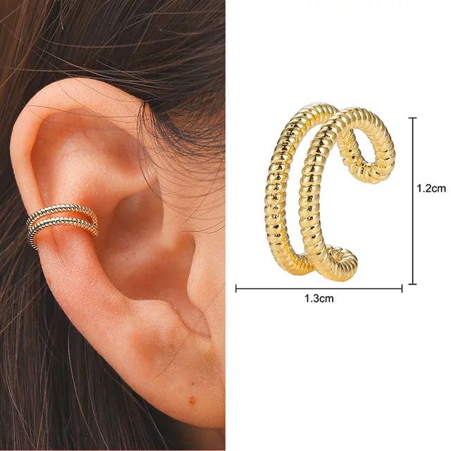 EAR CUFF DOBLE BRILLANTE DORADO
