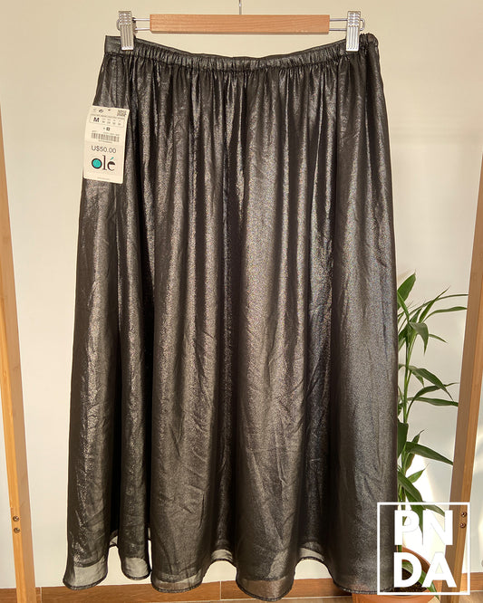 Falda Larga Negra Zara