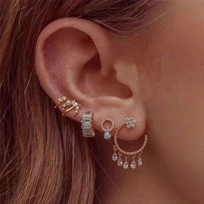 SET EAR CUFF HOLE VINTAGE 5 PCS