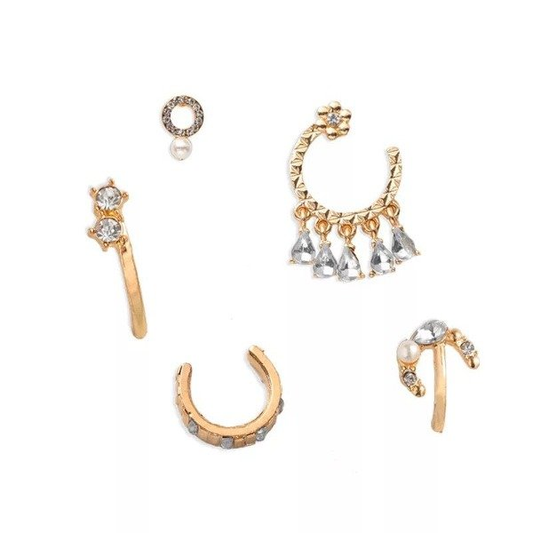 SET EAR CUFF HOLE VINTAGE 5 PCS