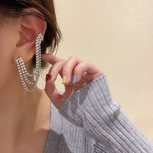 EAR CUFF CHAIN GLAM SILVER