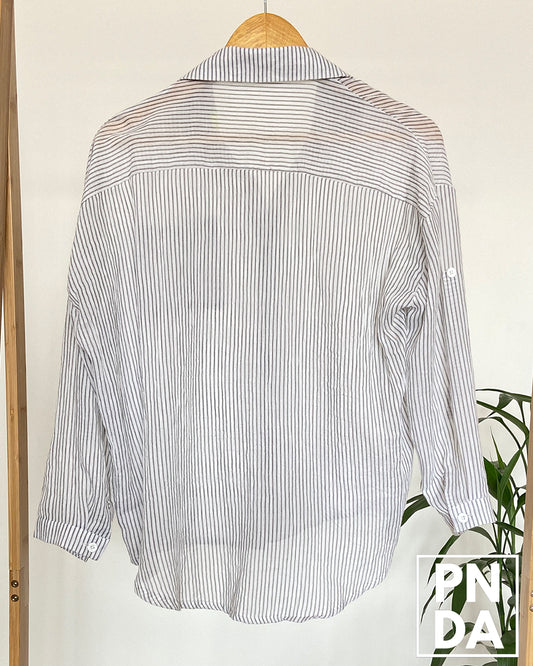 Camisa stripe blanco y negro JM