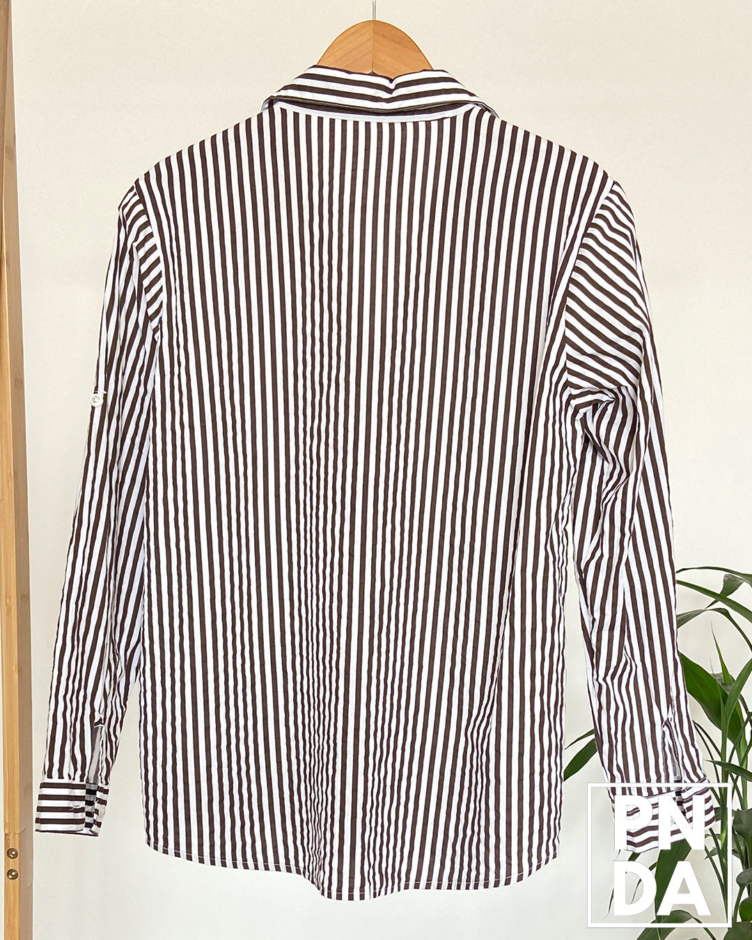 Camisa stripe blanco y cafe IM STAR