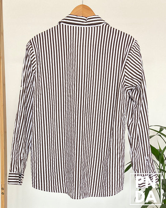 Camisa stripe blanco y cafe IM STAR