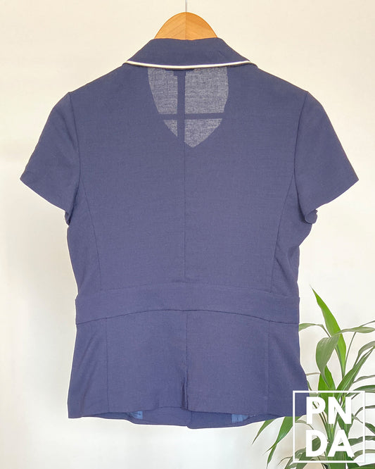 camisa azul marino mangacorta Si