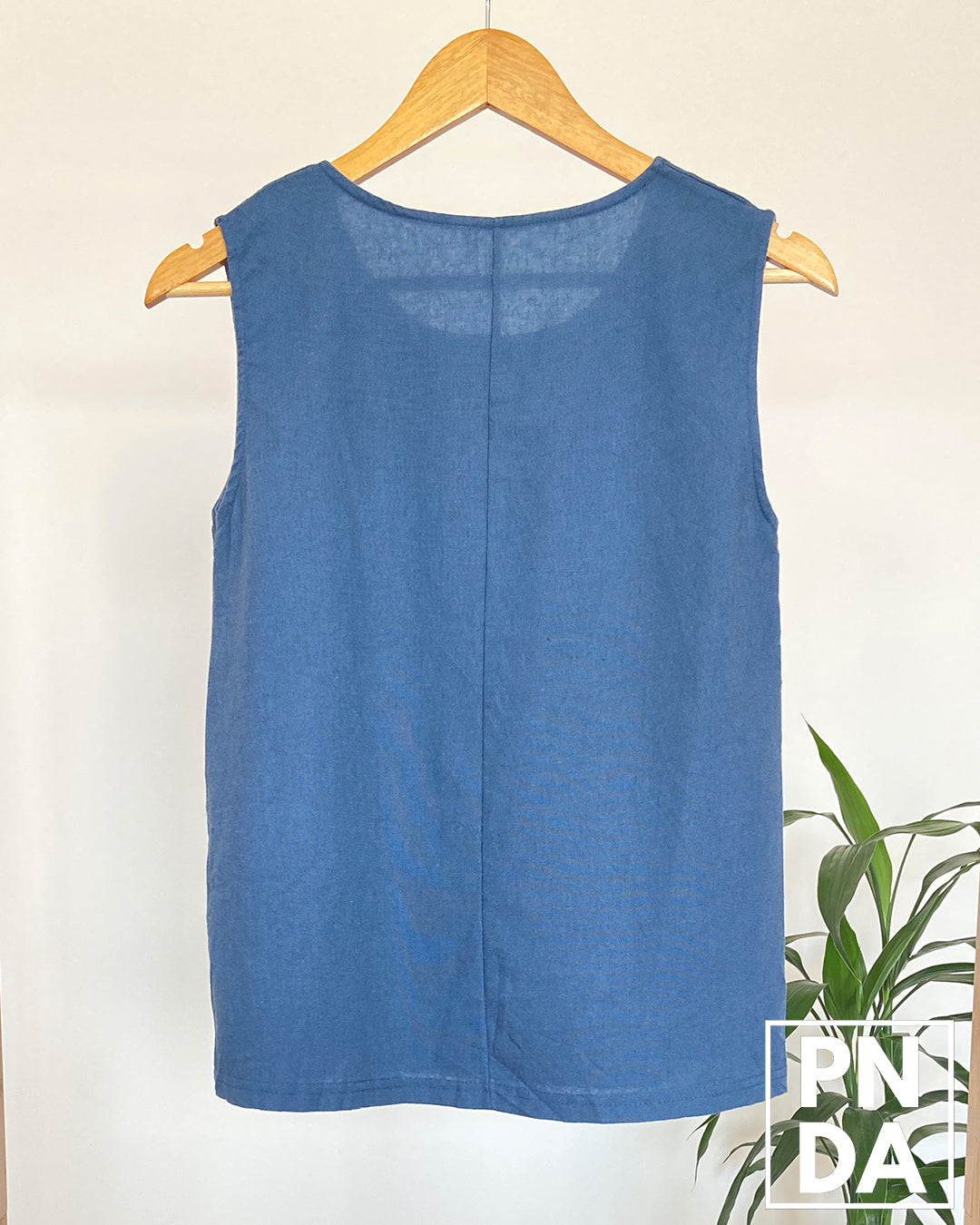 blusa lino azul pastel Sellys