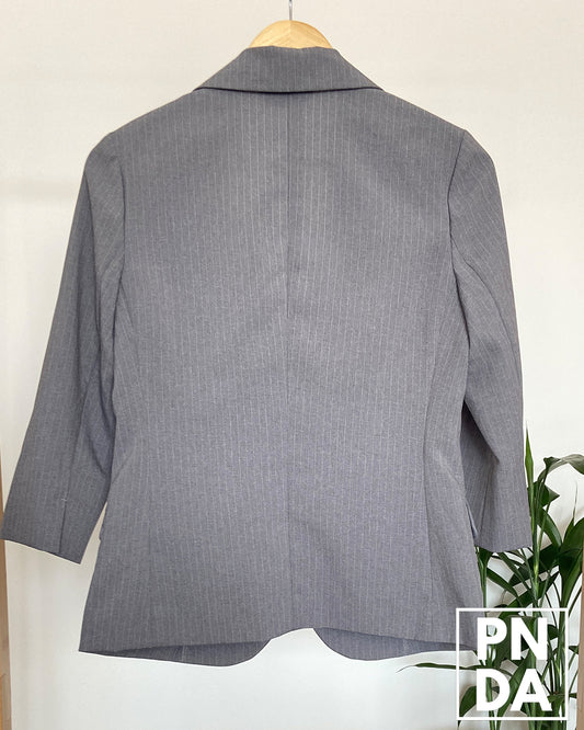 Blazer gris con rayas blancas Basiques de ville