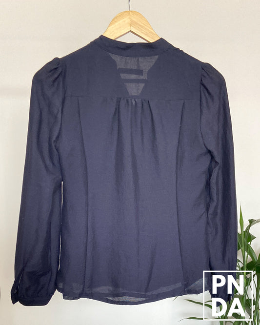 Camisa mangalarga con detalle azul marinobassini