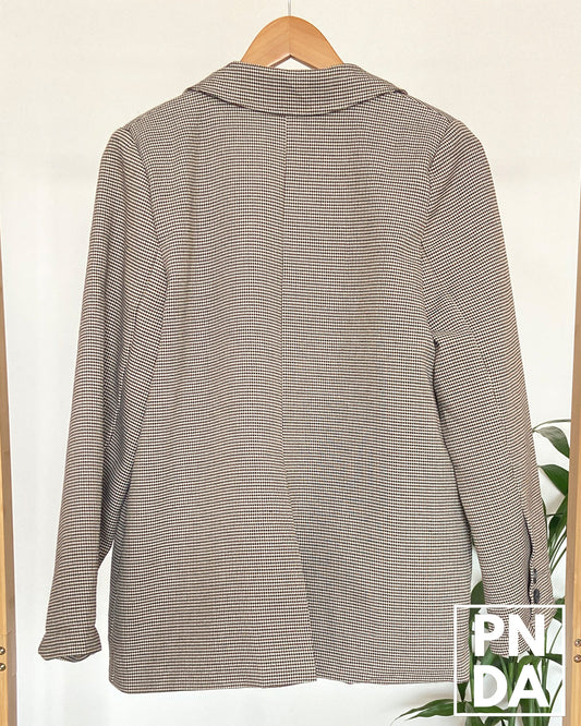 Blazer check beige y negro Limi