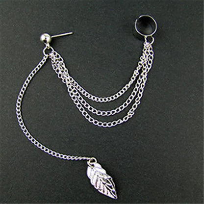EAR CUFF CADENA HOJAS