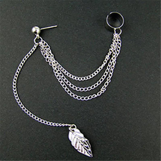 EAR CUFF CADENA HOJAS