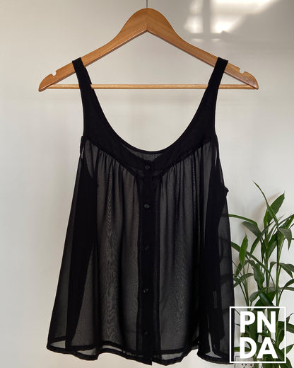 Blusa Negra transparente Seda