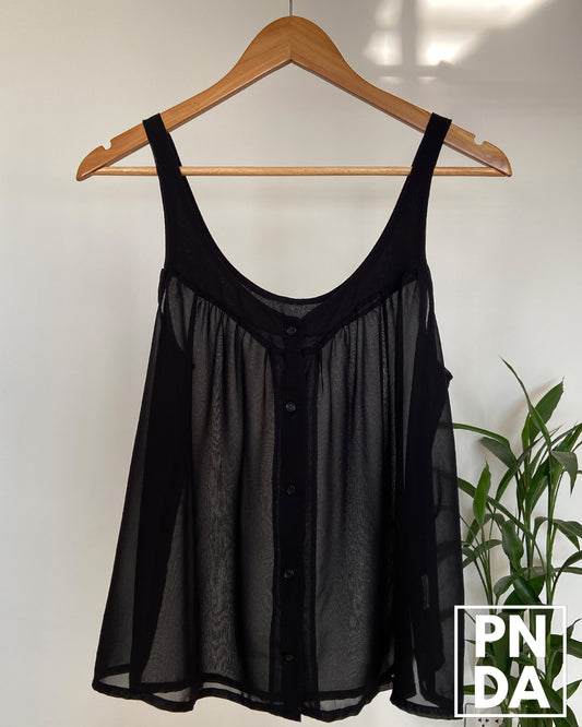 Blusa Negra transparente Seda
