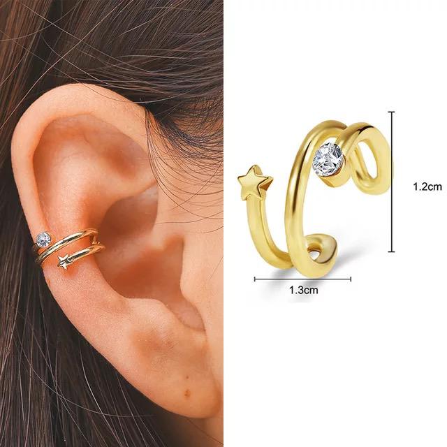 EAR CUFF CRISTAL STAR DORADO