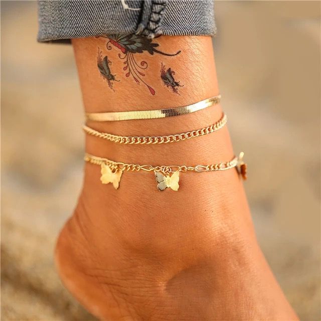 TOBILLERAS CHAIN BUTTERFLY