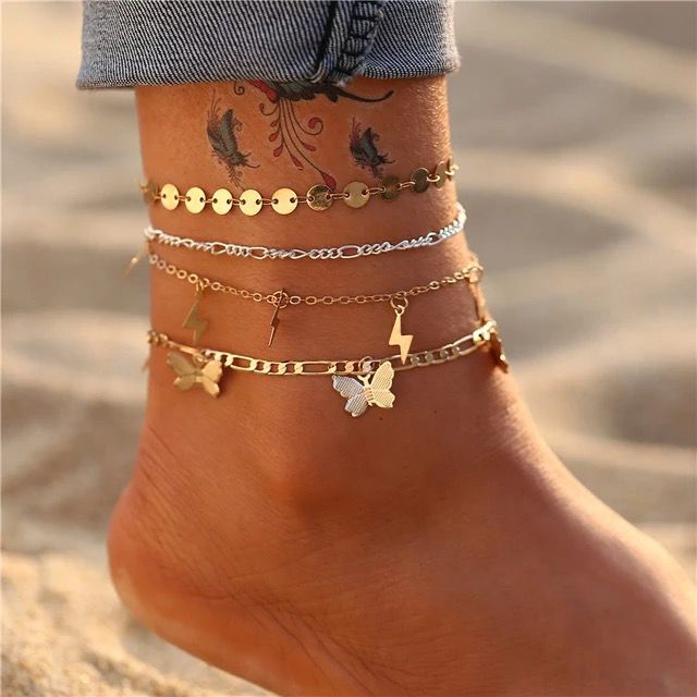 TOBILLERAS BUTTERFLY GOLD