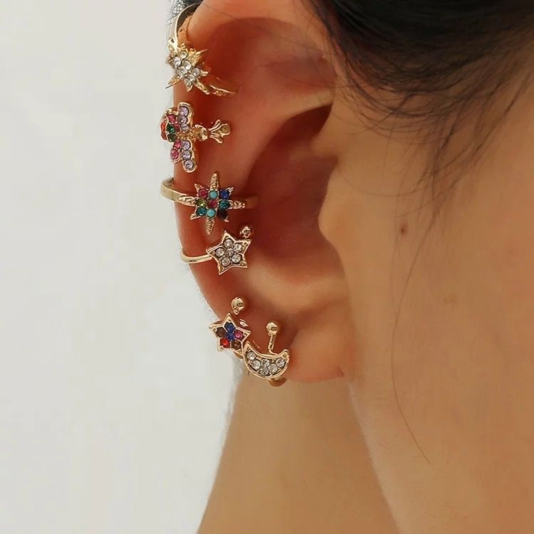 EAR CUFF AESTHETIC CRISTAL COLORS