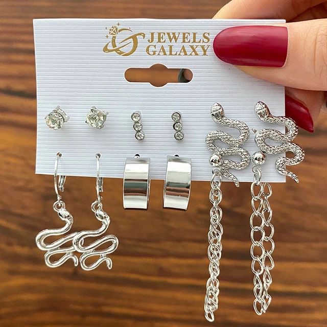 SET ARETES BOHO TOP SILVER