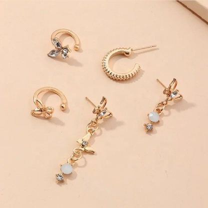 SET EAR CUFF BUTTERFLY PEARL 5 PCS