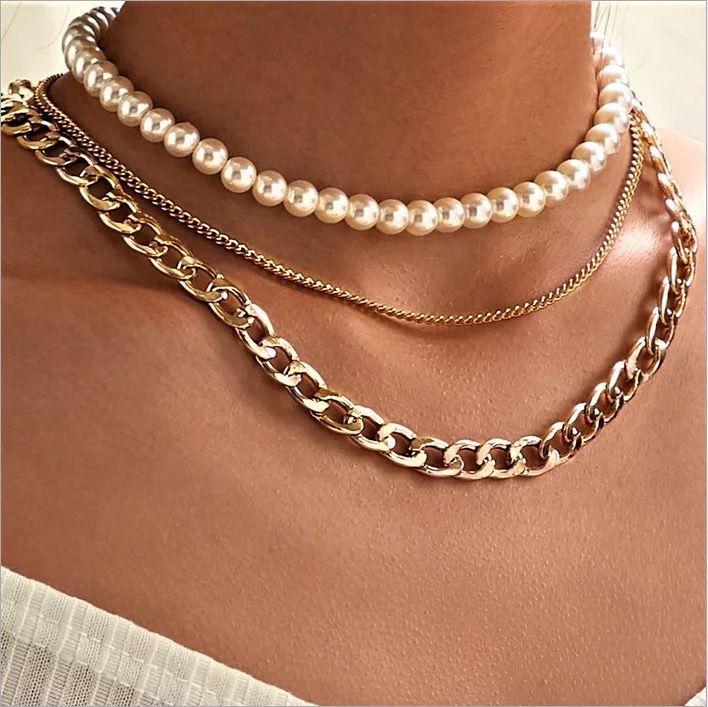 COLLAR PEARL GLAM CHAIN