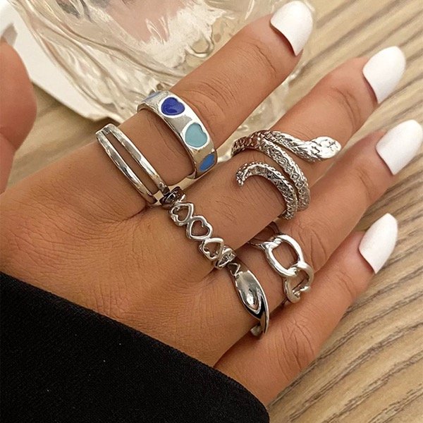SET ANILLOS POP GLAM SNAKE