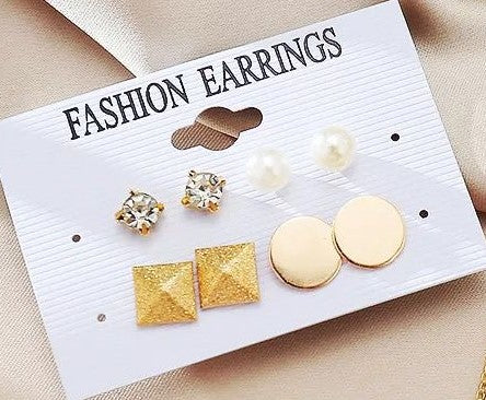 SET ARETES 4 PARES ELEGANTE