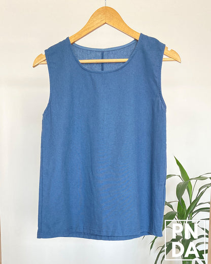 blusa lino azul pastel Sellys