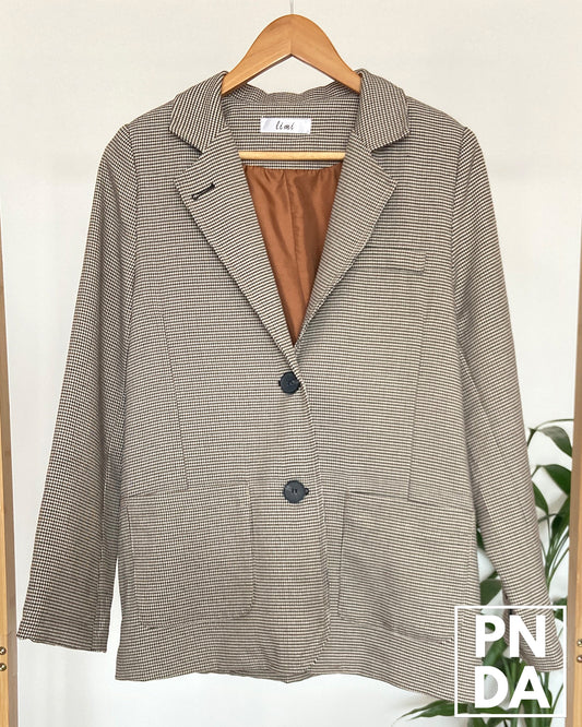 Blazer check beige y negro Limi
