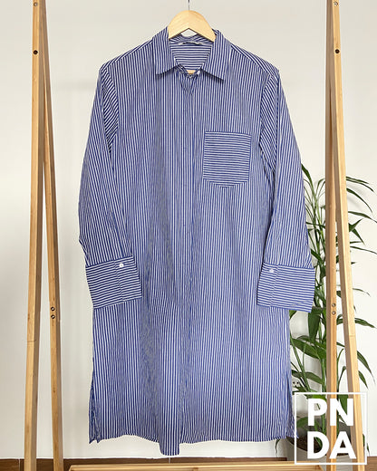 Vestido camisa Líneas azul Mixxo