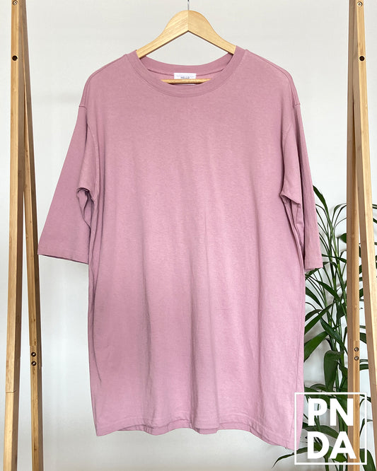 Camiseta Rosa oversize Hello Jini