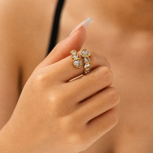 Anillo Vintage Corazón blanco